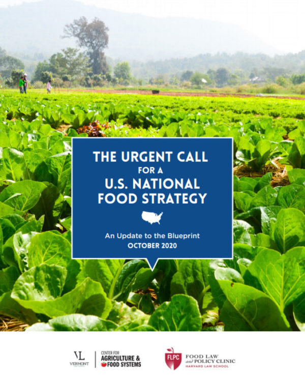 Cover for The Urgent Call for a U.S. National Food Strategy Report 2020